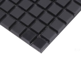Feet - (4 of) 12mm Black Square - Self Adhesive - Click Image to Close